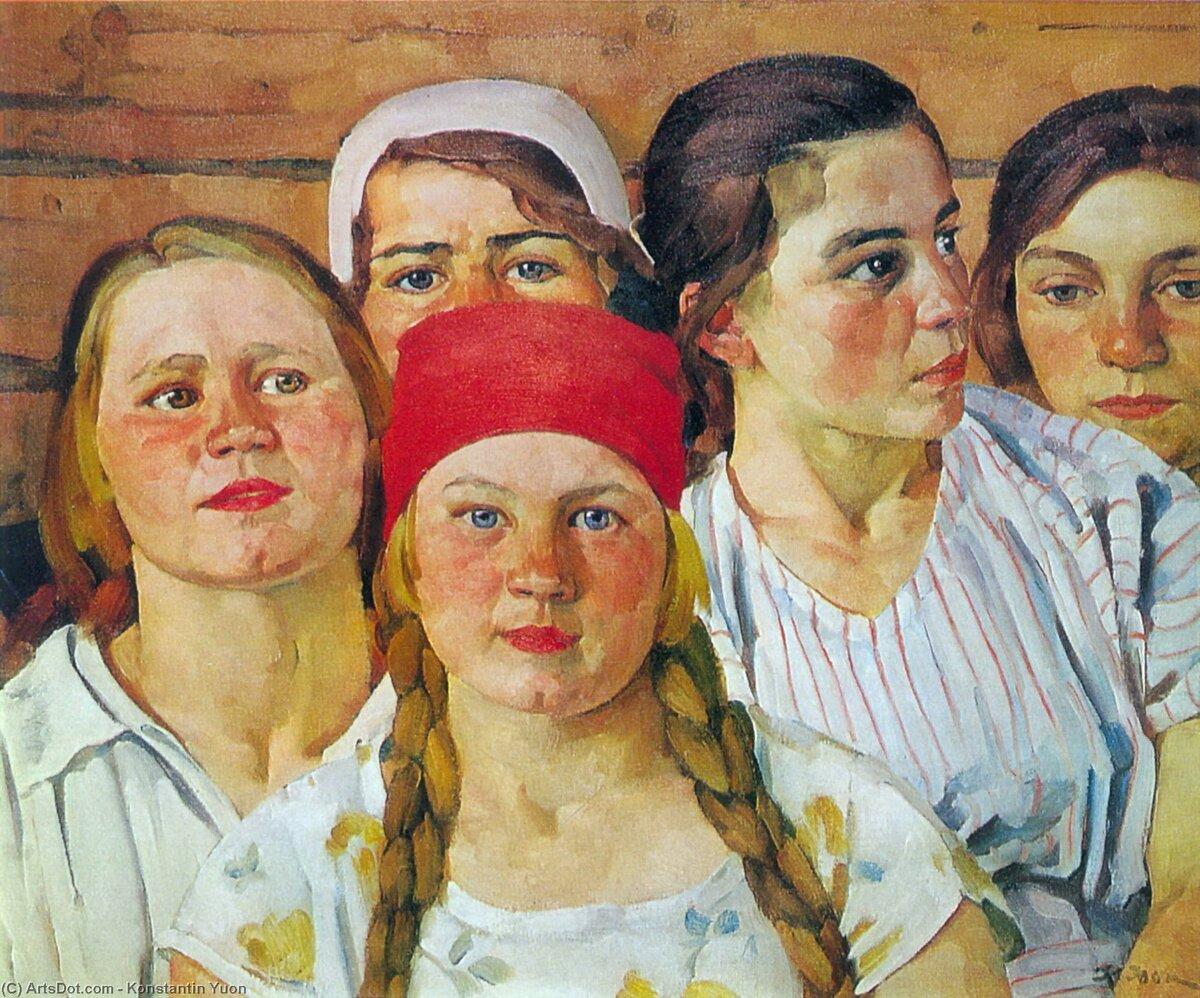 Константин Юон. Комсомолки. 1926